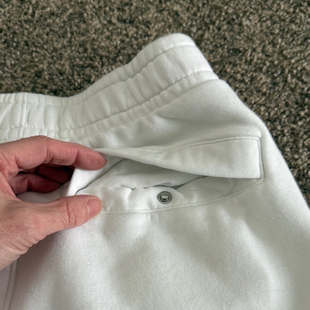 Nike White Jogger Sweatpants with Black Swoosh - Picture 7 of 8